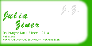 julia ziner business card